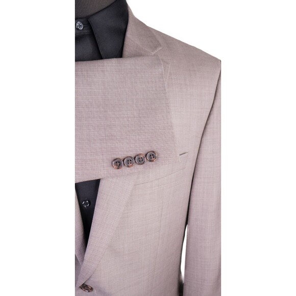 Ralph Lauren Mens 2-Pcs Suit Solid Light Brown Jacket Sz 42R 34Wx27L Pants Wool - Picture 7 of 16